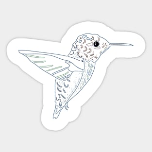 Hummingbird Line Art Design Sticker